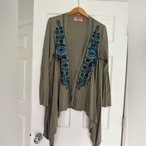 Johnny Was, Medium,  Floral Embroidered Cardigan Sweater